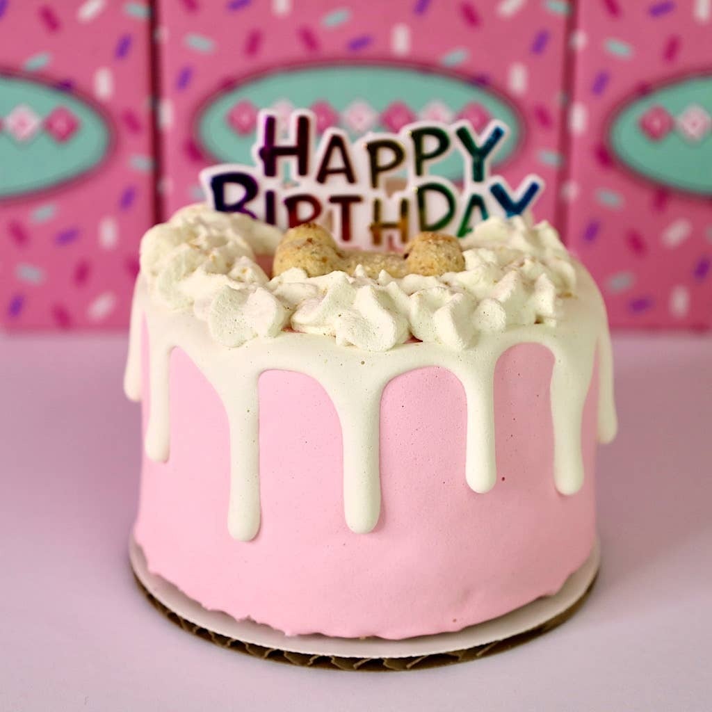 Pink top dog cake